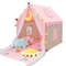 Logo Disesuaikan Gadis Playhouse Tenda Berkemah Luar Ruangan 110CM Tenda Kastil Putri Bayi Dengan Lampu